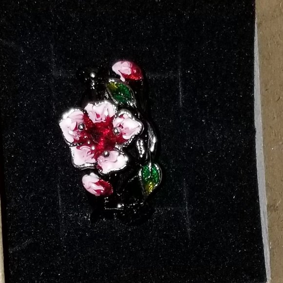 Gorgeous 925 sterling silver flower ring in black gold - size 7.5 or 9.5 - New - Picture 7 of 11